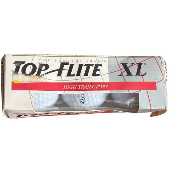 Team Buckwheats Logo Top Flight High Trajectory Golf Balls Red 1 New Box Of 3 - Picture 5 of 6